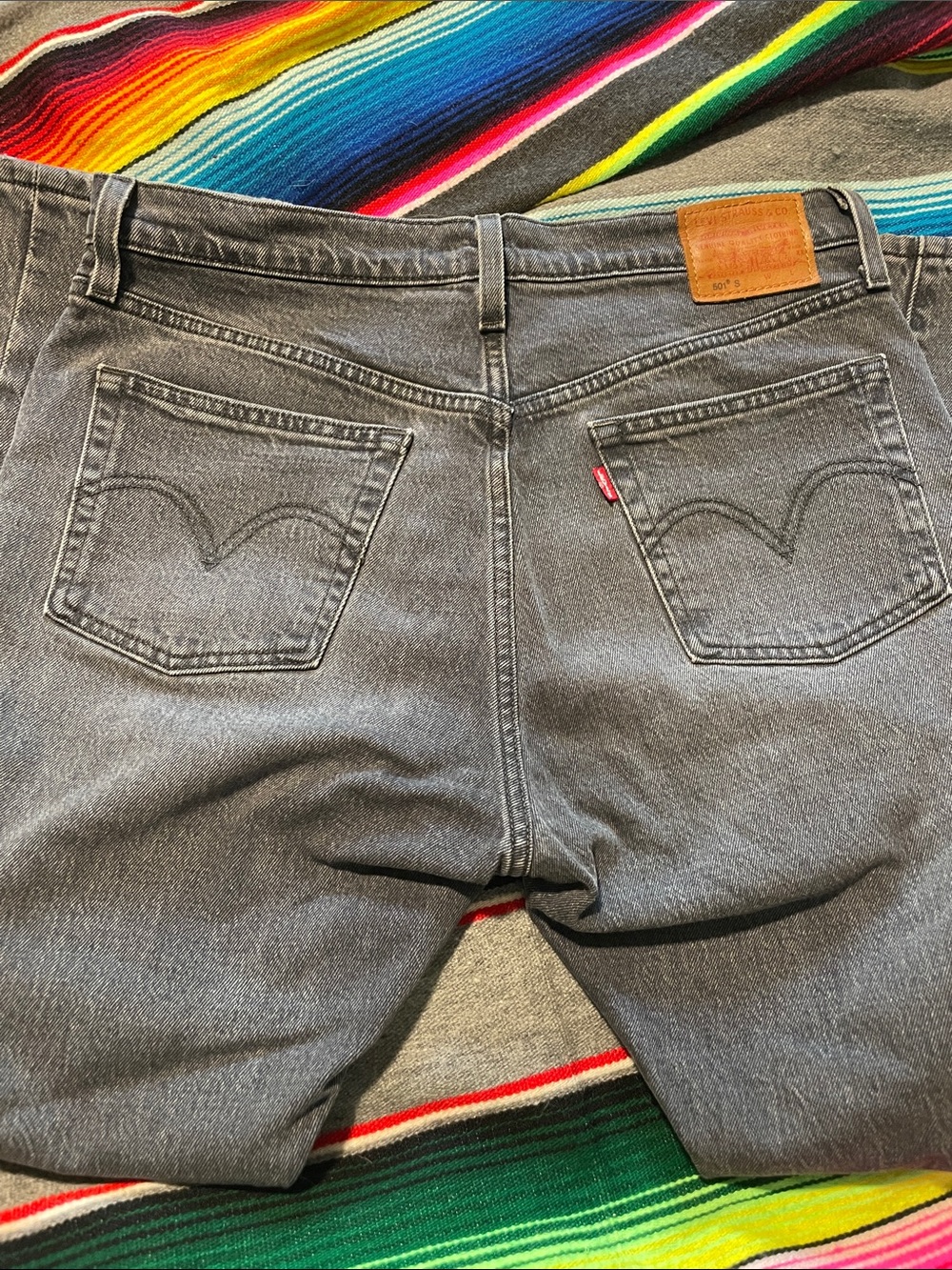 Levi's Black Skinny 501 Jeans with Distressed Knee faded black - Picture 6 of 9